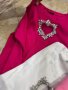Дамски блузи 5 цвята сърце кристали рипс  , снимка 3