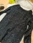 Черен пуловер с пайети, снимка 3