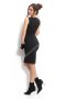Черна рокля с кожени лъчове арт.0648-1 Miss Brooklyn, снимка 3