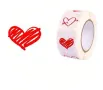 100 бр Сърце червено бяло самозалепващи лепенки стикери за ръчна изработка за подарък Свети Валентин, снимка 2