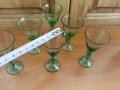 Стъклени чаши чашки цветно зелено стъкло, снимка 3