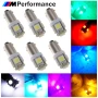 2 бр. нови Габаритни крушки BA9S 5 SMD 5050 Автомобилна LED вътрешна лампа крушка за номер и врата, снимка 1