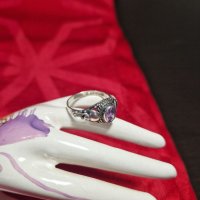 Уникален сребърен пръстен с аметист- 2.83 грама - проба 925, снимка 5 - Антикварни и старинни предмети - 40800846