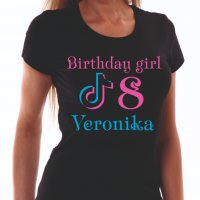 Детска тениска за рожден ден с тик ток и име, снимка 1 - Детски тениски и потници - 32028328