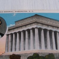 Стара пощенска картичка Мемориалът на Линкълн, САЩ. 1928г., снимка 2 - Филателия - 32061387