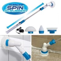 Четка за почистване на баня SPIN SCRUBBER с 3 приставки, снимка 2 - Други - 31363028