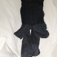 М/L   Черен чорапогащник със сребрист и златист брокат , снимка 7 - Бельо - 44302443