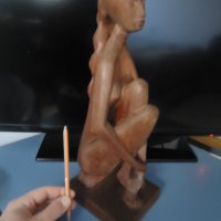 Стара дървена фигура дърворезба абстрактна еротика , снимка 3 - Статуетки - 39218933