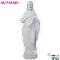 Декоративна статуя фигура от бетон Исус Христос в бял цвят, снимка 1 - Градински мебели, декорация  - 40697655