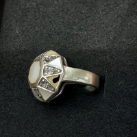 Стар руски пръстен със седеф - проба 925 и житен клас, снимка 3 - Пръстени - 29392511