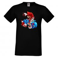 Мъжка тениска Mario Zombie VS Sonic Zombie Игра,Изненада,Подарък,Празник,Повод, снимка 3 - Тениски - 37238486