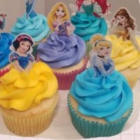 8 Принцеси горна част картонени топери клечки за декорация на мъфини кексчета и торта парти, снимка 3 - Други - 37437793