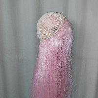 80 см. Дълга права перука в светло розово , снимка 10 - Аксесоари за коса - 42778856