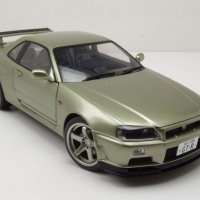 Nissan GT-R R34 1999 - мащаб 1:18 на Solido моделът е нов в кутия, снимка 9 - Колекции - 44474174