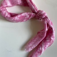 Розов, копринен шал/ розова кърпа за глава, снимка 7 - Шалове - 39858645