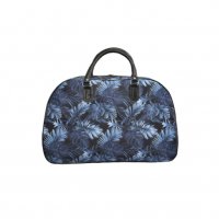 Пътна чанта 12107, Текстил, Сини листа, снимка 3 - Сакове - 30306019