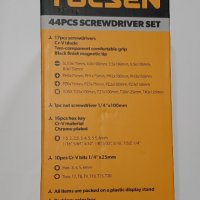 Комплект отвертки и битове 44 части Tolsen GriPro, с органайзер, поставка за монтаж на стена, снимка 5 - Отвертки - 38754227