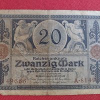 Райх банкнота 20 марки 1915г. Германия рядка за колекционери 28277, снимка 6 - Нумизматика и бонистика - 37142086