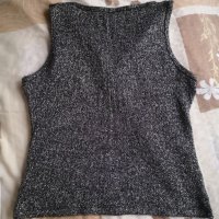 ZARA пуловерче без ръкав черно със златна нишка M размер, снимка 3 - Блузи с дълъг ръкав и пуловери - 31198707