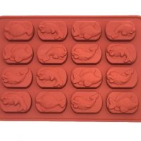 16 шоко блокчета плочки Риба Риби силиконов молд форма за фондан шоколад декорация торта бисквитки, снимка 1 - Форми - 37074257