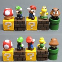 5 бр Супер Марио Super Mario силиконов молд форма калъп гипс кубчета гипсови фигурки с имена, снимка 2 - Форми - 40244278