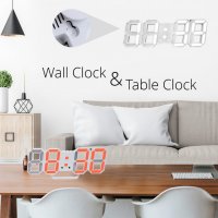 Дигитален LED часовник за стена и настолен с триизмерен дизайн 24 - 9, снимка 9 - Декорация за дома - 29464143