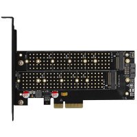 Контролер AXAGON PCEM2-D PCI-E 3.0 4x - DUAL M.2 SSD (NVMe + SATA), dual voltage, up to 110mm SSD SS, снимка 2 - Мрежови адаптери - 40104740