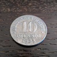 Райх монета - Германия - 10 пфенига | 1921г., снимка 2 - Нумизматика и бонистика - 29312386