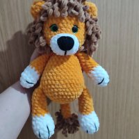 Плетена играчка лъв, плюшена играчка , снимка 1 - Други - 44295455