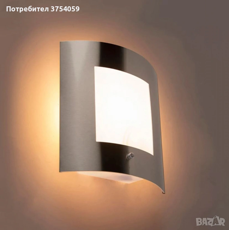 2бр/ Външна градинска лампа аплик от неръждаема стомана – IP44, снимка 1