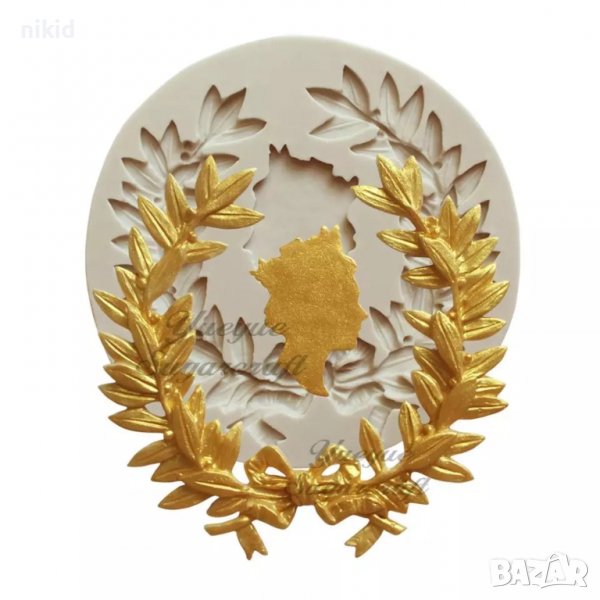 Лаврови листа Лавров Венец Маслинови кралица силиконов молд форма фондан декор украса, снимка 1