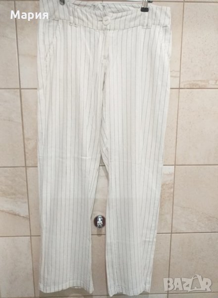 Ленен панталон с широки крачоли, снимка 1