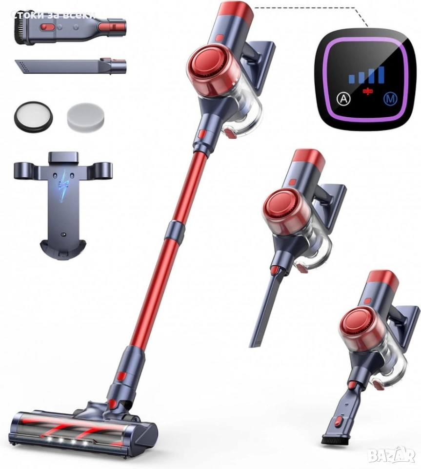 ЛИКВИДАЦИЯ 1 бр. Безжична прахосмукачка Cordless Vacum Cleaner Buture VC50 Red, снимка 1