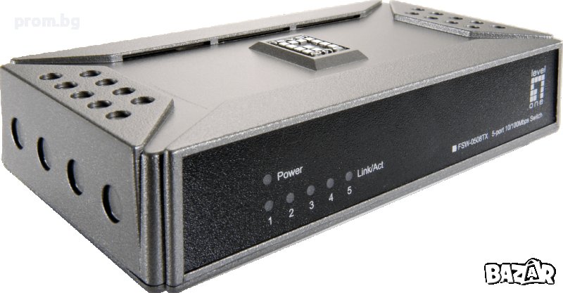 суич LEVELONE, Германия, 5 порта, 10/100Mbps,, снимка 1