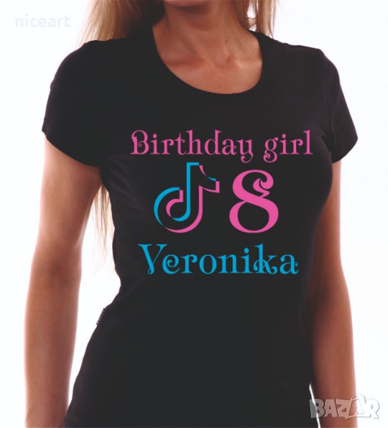 Детска тениска за рожден ден с тик ток и име, снимка 1