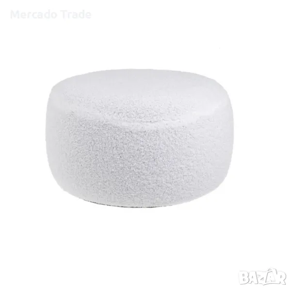 Надуваем пуф Mercado Trade, Табуретка, С калъф, Бял, снимка 1