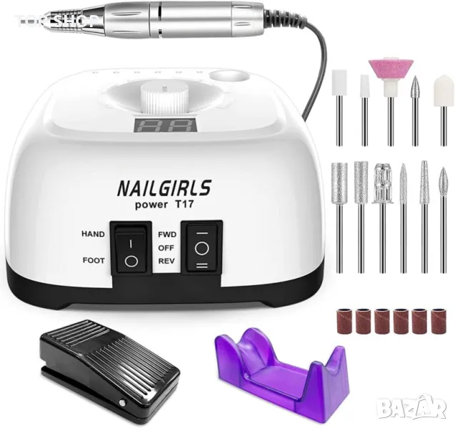 Професионална пила за маникюр- педикюр NAILGIRLS T17- 35000RPM, снимка 1