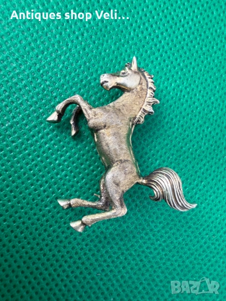 Сребърна брошка с позлата №7523 , снимка 1