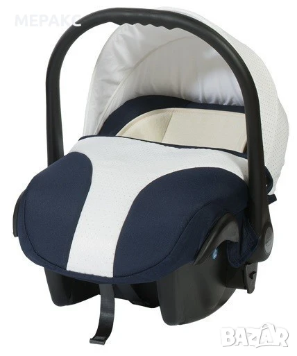 Кошче за бебета за кола Baby Merc Style тъмно синьо с бяло, снимка 1
