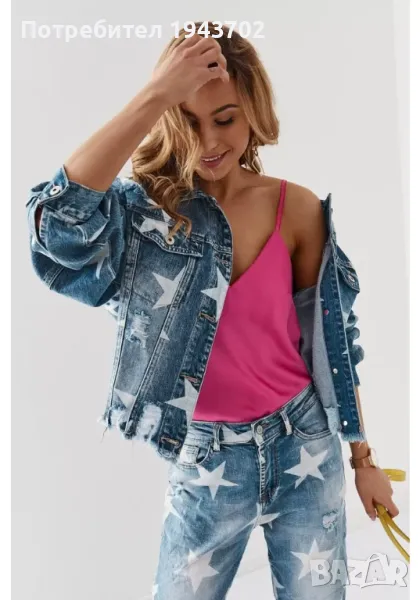 Дънково дамско яке в син цвят 5535 FASARDI, снимка 1