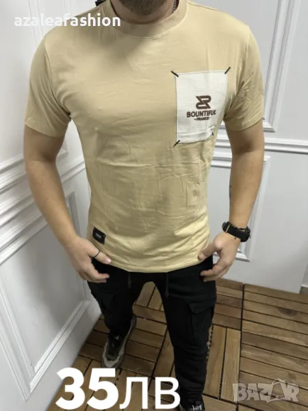 Мъжка тениска с надписи, снимка 1