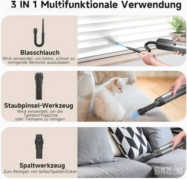 Ръчна прахосмукачка Chuboor, мини прахосмукачка Мощна, снимка 1