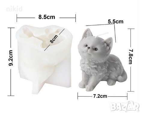 3D Голямо Коте котка лисиче силиконов молд форма фондан свещ гипс шоколад декор смола, снимка 1
