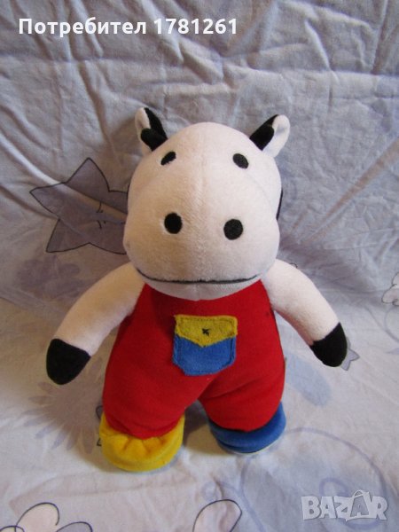 Детска плюшена играчка крава дрънкалка, снимка 1