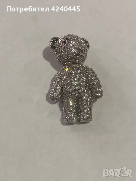 Сребърна висулка мече, снимка 1