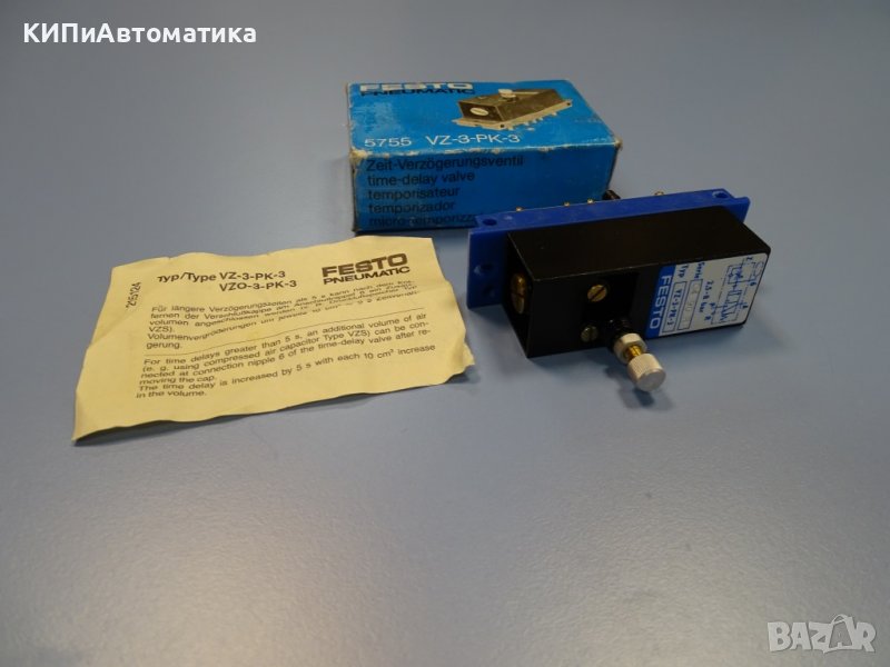 Пневматичен клапан Festo VZ-3-PK-3 5755 time delay valve, снимка 1