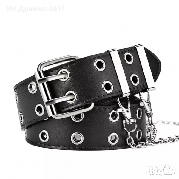 Дамски ретро колан от естествена кожа със синджир , снимка 1