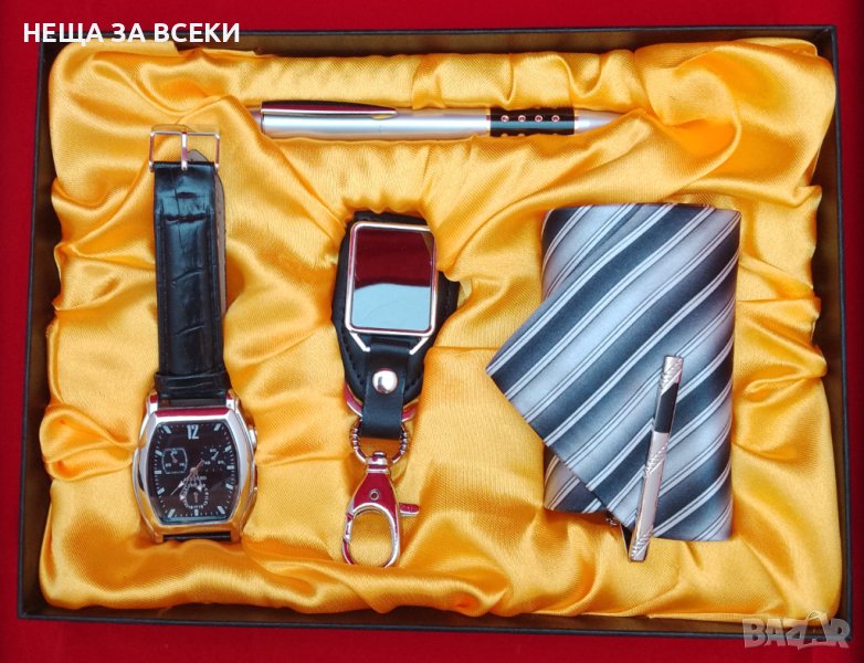 Луксозни мъжки подаръчни комплекти 4 части в кутия, снимка 1