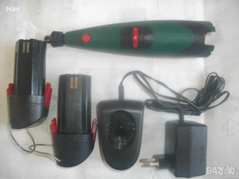 9,6V Parkside НЕМСКА АКУМУЛАТОРНА МИНИ ДРЕЛКА ШЛИФОВАЛКА С 2 БАТЕРИИ И ЗАРЯДНО, снимка 1