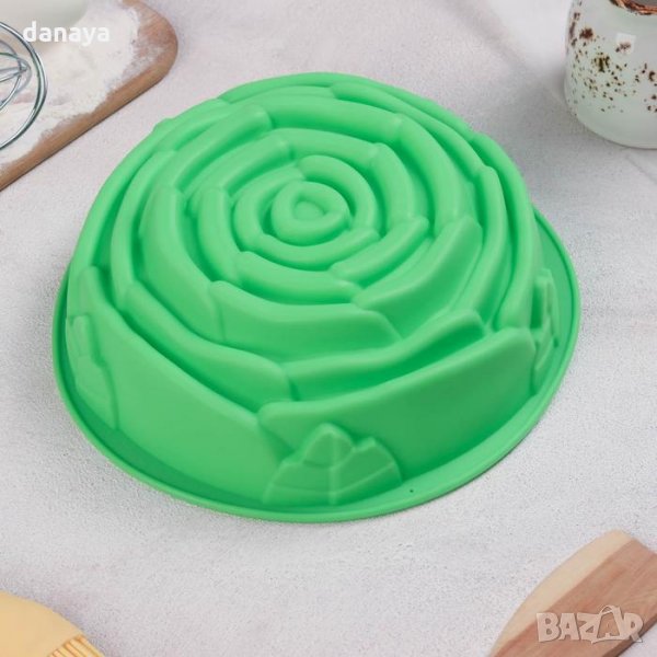 1717 Силиконова форма за кекс РОЗА форма за печене сладкиш цвете, снимка 1